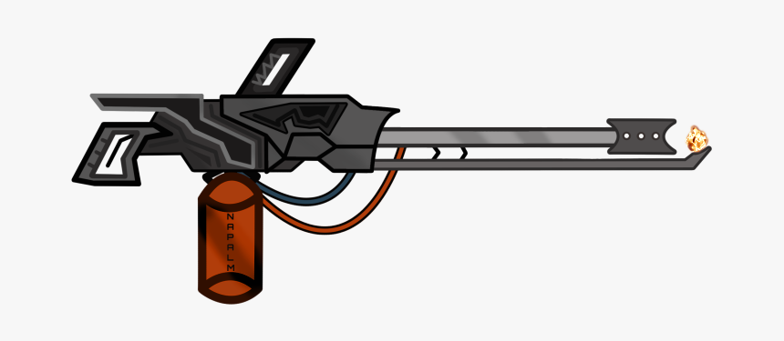Flamethrower2 - Drawing Of A Flame Thrower, HD Png Download