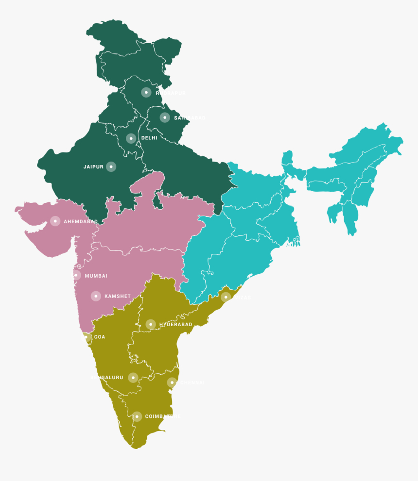 Bisleri Plants Across India - Kerala In India Map, HD Png Download