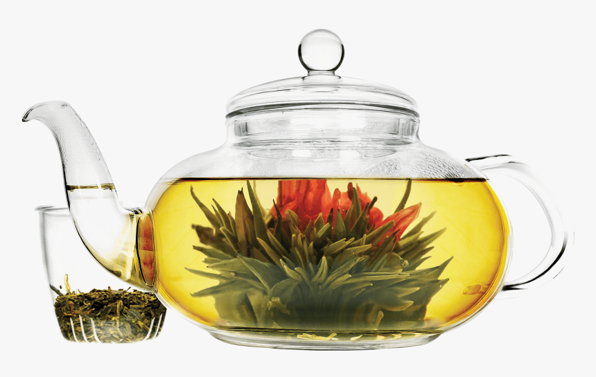 Daisy 40 Oz Glass Teapot No Background - Clear Teapot With Flower, HD Png Download