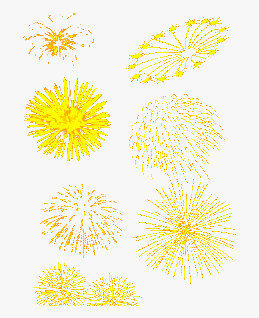 Floral Design Yellow Pattern Fireworks Set - Fogos De Artificio, HD Png Download