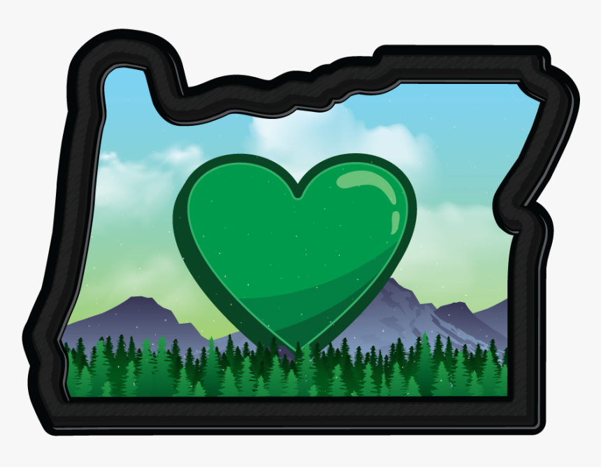 Free Heart In Oregon Sticker - Oregon Heart, HD Png Download
