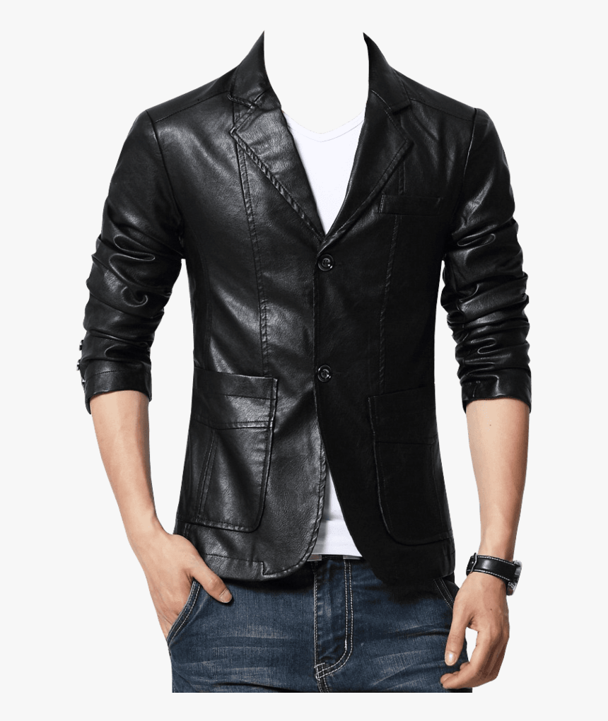 Blazer - Leather Men Jacket Png, Transparent Png