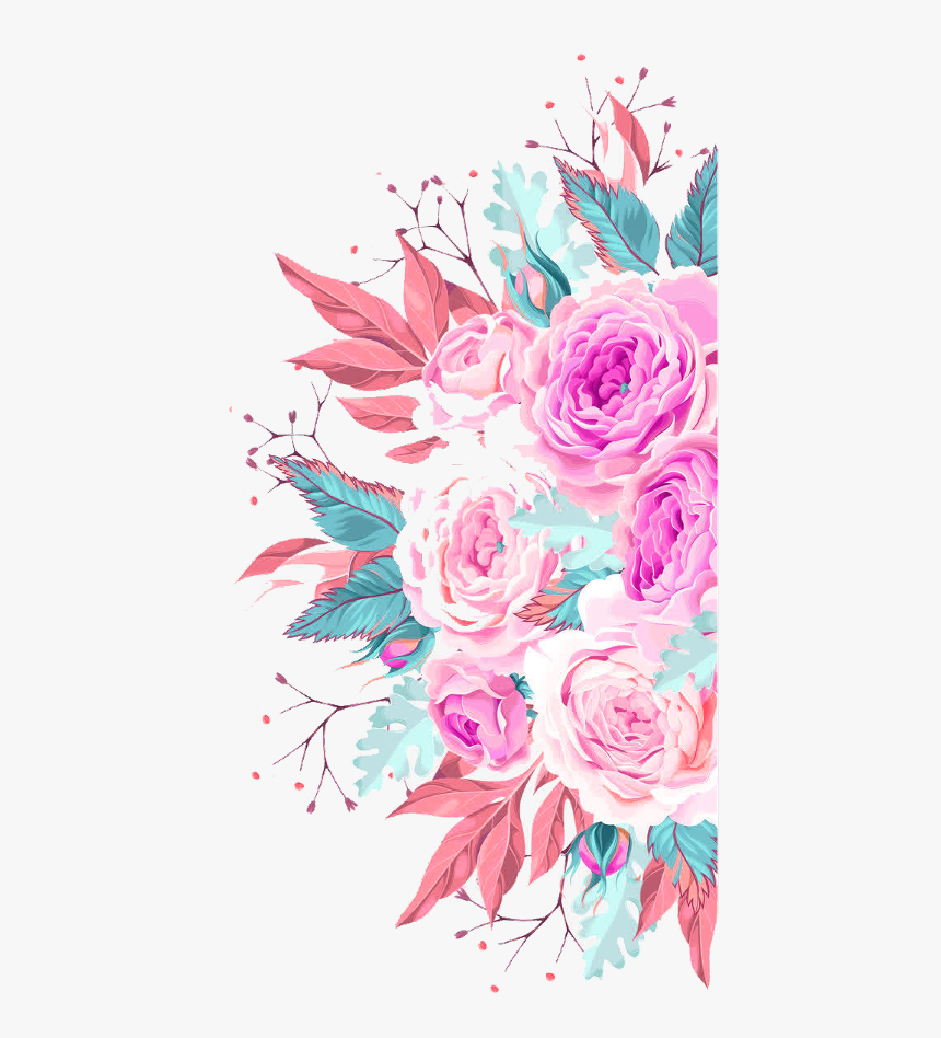 Flower Border Watercolor Png, Transparent Png