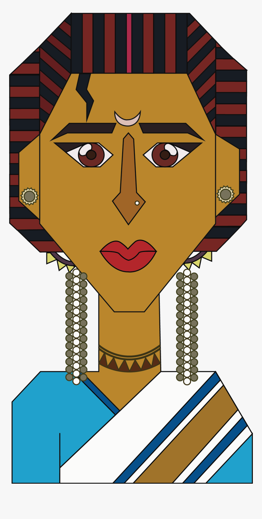 South Indian Woman - Illustration, HD Png Download