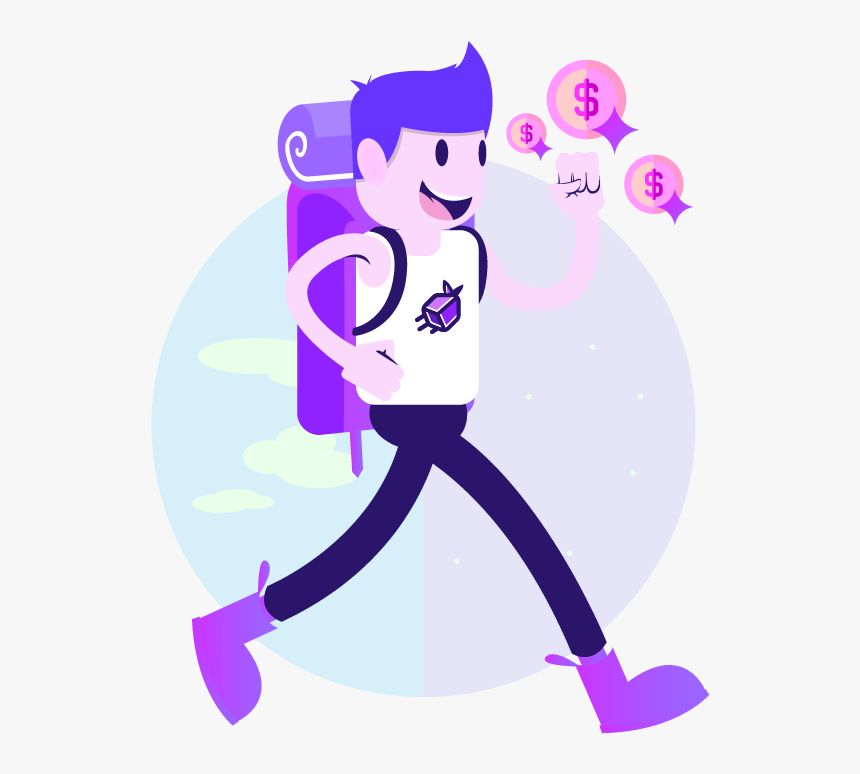 Travel, Share Your Luggage Space And Make Money - Hiking Cartoon Png, Transparent Png