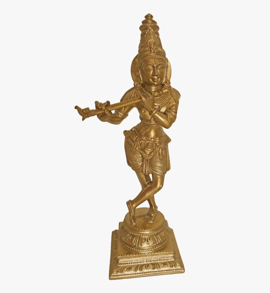 Bangalore Bronze Sri Krishna With Flute Statue, 3 X - Statue, HD Png Download
