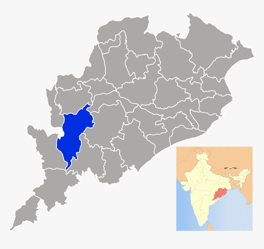 Location In Odisha, India - Jharsuguda In Odisha Map, HD Png Download