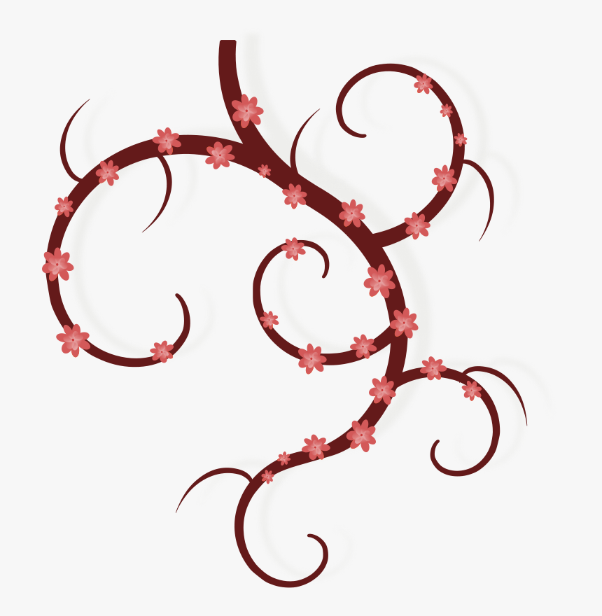 Free Vector Spring Swirl - Vines Clipart Black And White, HD Png Download
