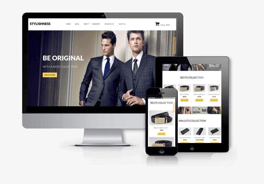 Wordpress Ecommerce Theme Stylishness - Wordpress Ecommerce Themes, HD Png Download