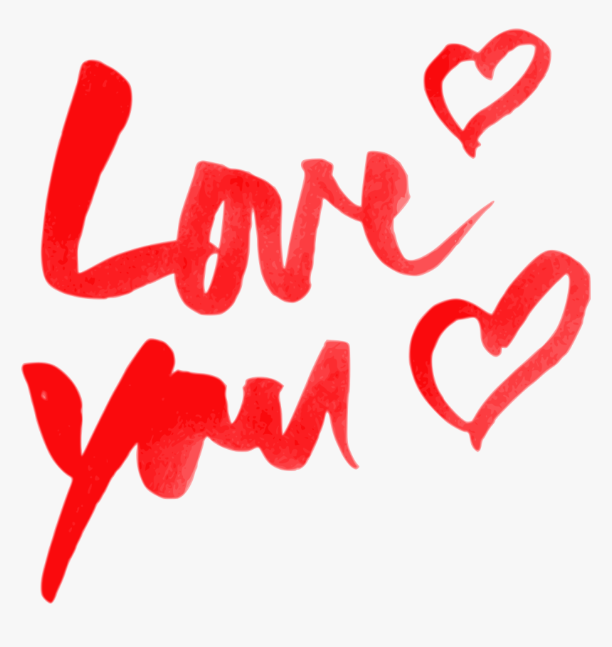Watercolor Love You Text 4 1 - Heart, HD Png Download
