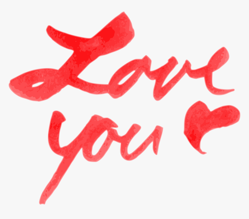 Watercolor Love You Text 3 1 - Love You Watercolor, HD Png Download