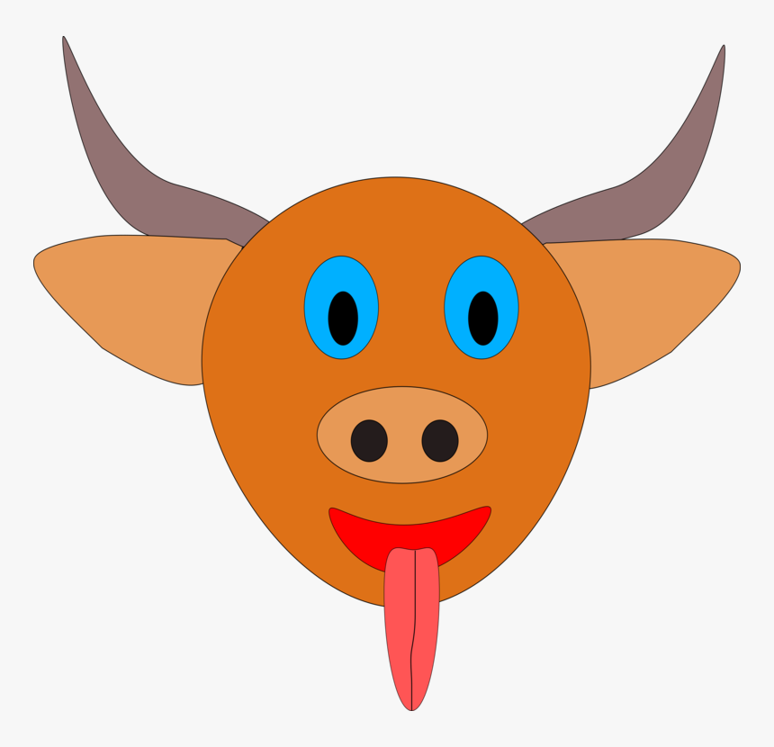 Cattle Water Ox Bull - Cartoon Bull Head, HD Png Download