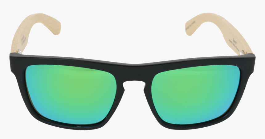 Matte Black Frame Natural Bamboo Temple Green Multi - Police Sunglasses Green, HD Png Download
