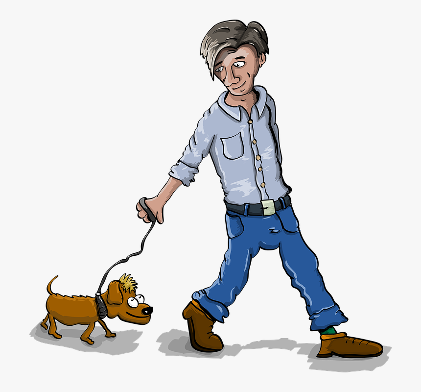 Thumb Image - Cartoon Dog Being Walked Sad, HD Png Download