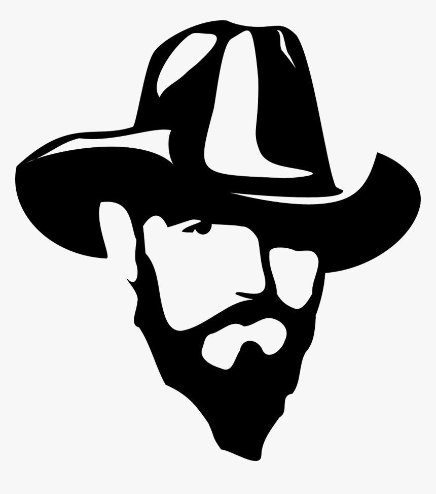 Cowboy Silhouette Clip Art - Clipart Cowboy Head Silhouette, HD Png Download