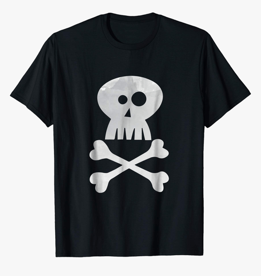 Cartoon Skull And Crossbones T Shirt - T-shirt, HD Png Download
