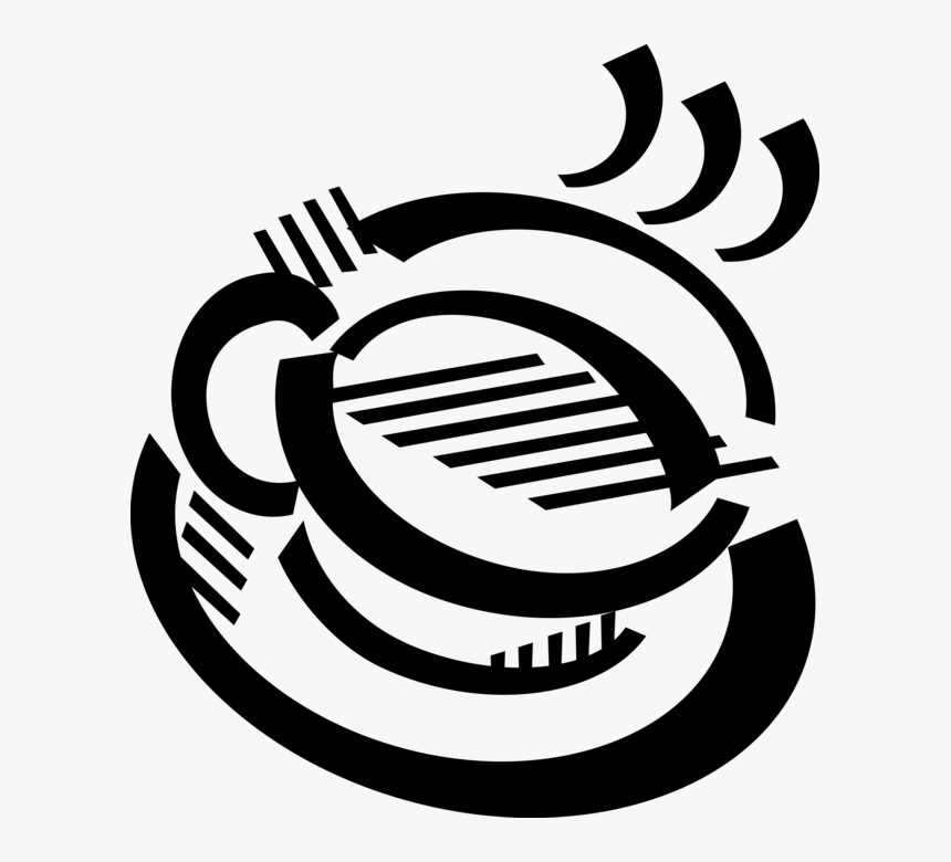 Vector Illustration Of Teacup Cup Contains Hot Beverage - Emblem, HD Png Download