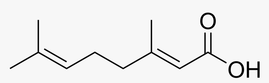 Geranic Acid - Octanoic Acid Structure, HD Png Download