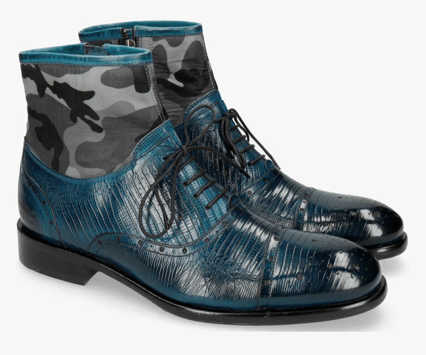 Ankle Boots Patrick 4 Guana Mid Blue Textile Camo - Melvin Hamilton, HD Png Download