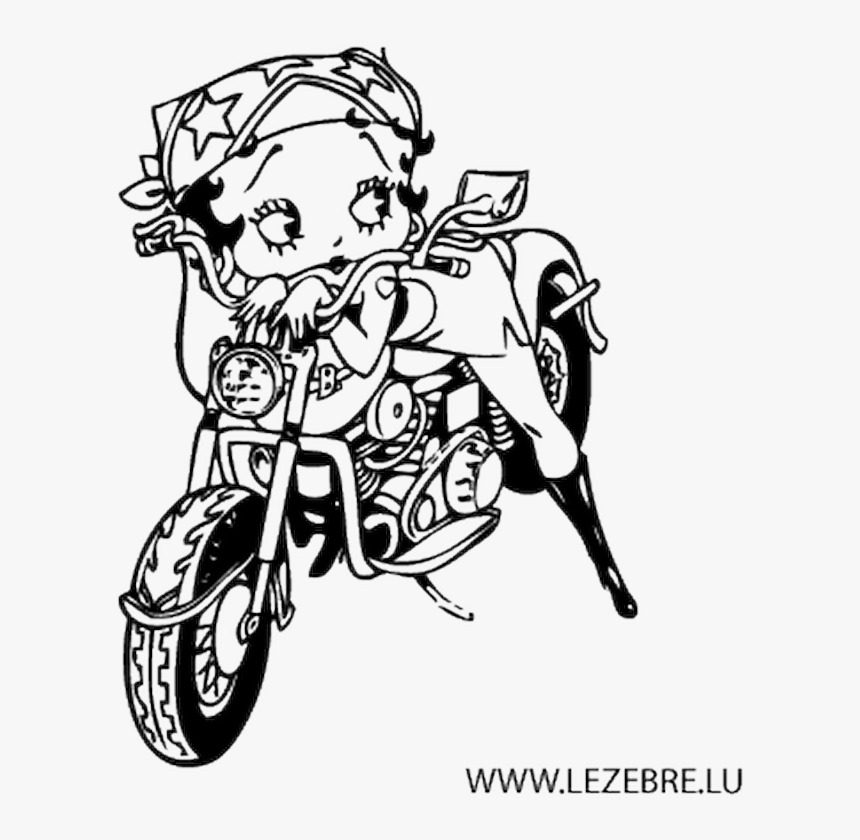 Coloring Book Girl Motorcycle, HD Png Download