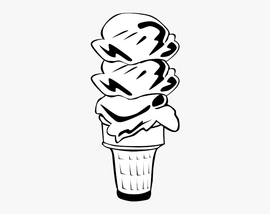 Fast Food, Desserts, Ice Cream Cone, Triple - Ice Cream Cone Clip Art, HD Png Download