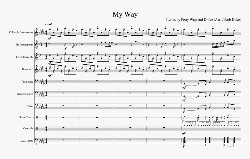 My Way Trumpet Notes, HD Png Download