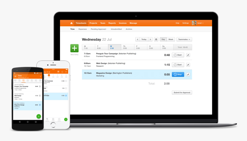Time Tracking App Timesheet Harvest, HD Png Download