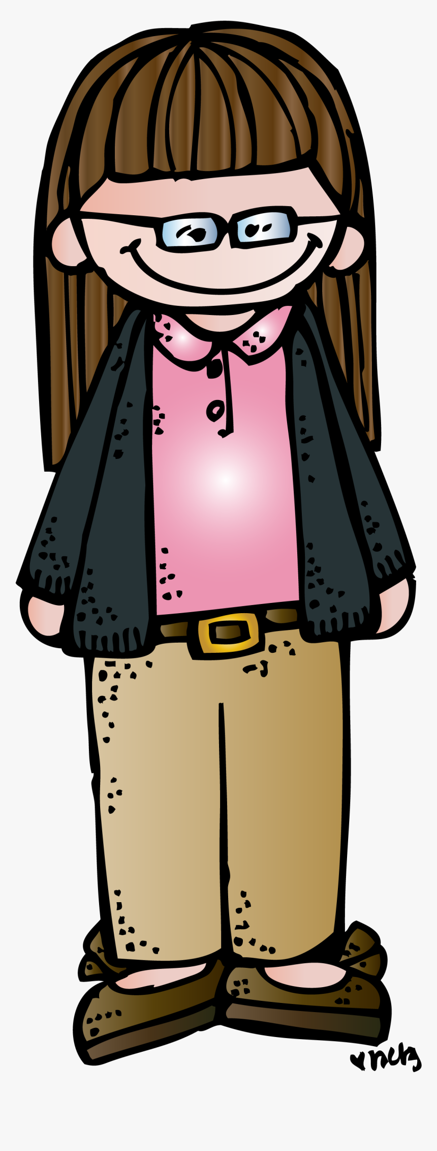 Girl W Glasses C - Melonheadz Glasses Clipart, HD Png Download
