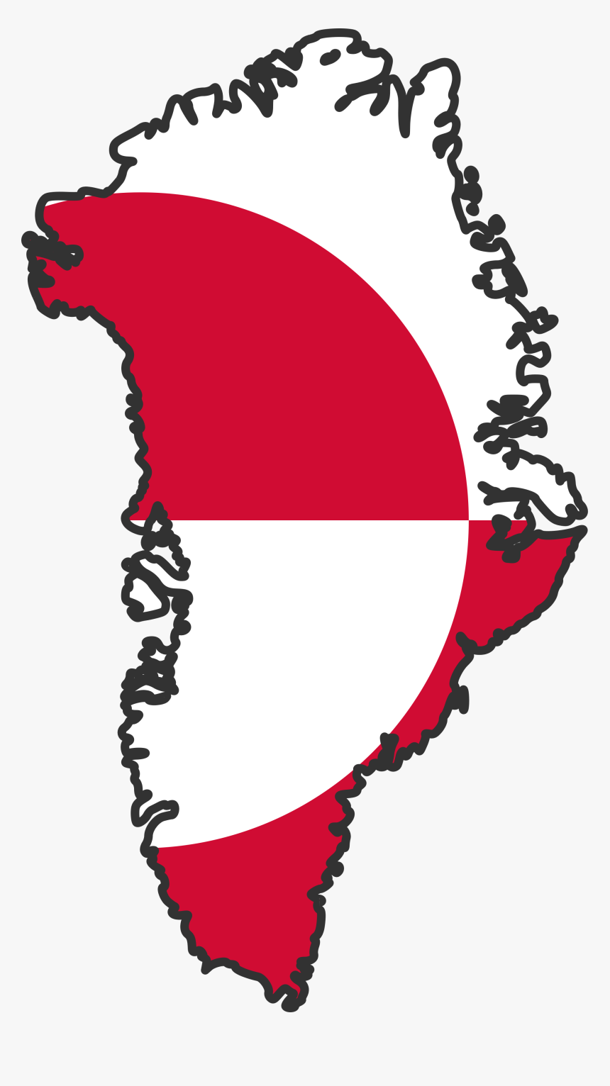 Greenland Flag Map Large Map - Greenland Flag And Country, HD Png Download