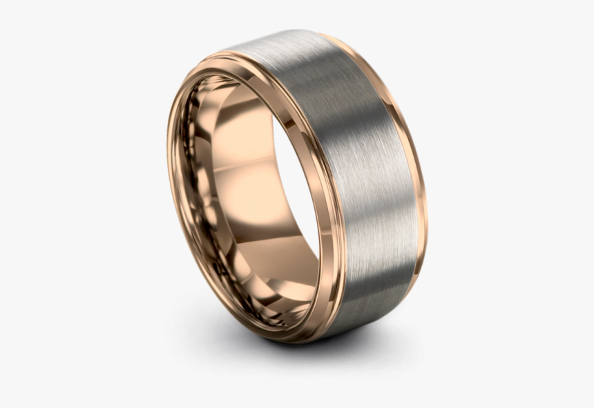 Galena Gray Rose Gold 10mm Wedding Rings - Engagement Ring, HD Png Download
