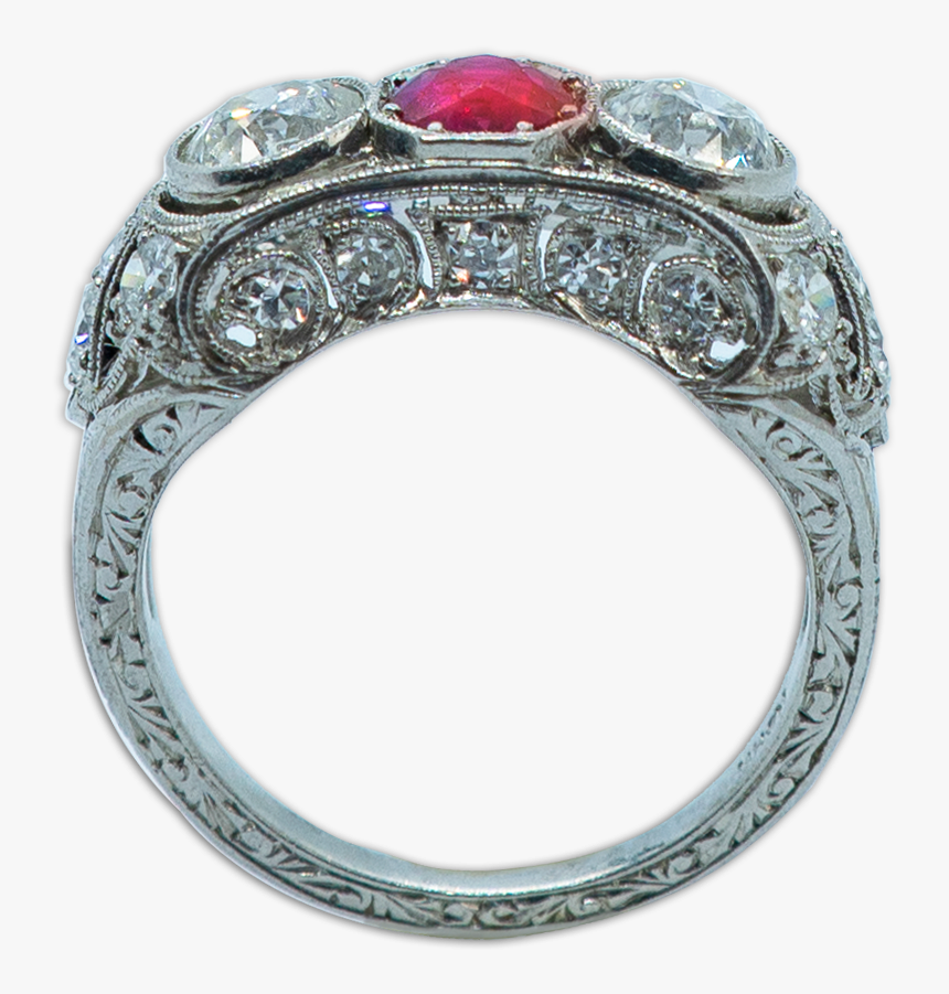 Ruby Ring Estate Sideview - Engagement Ring, HD Png Download