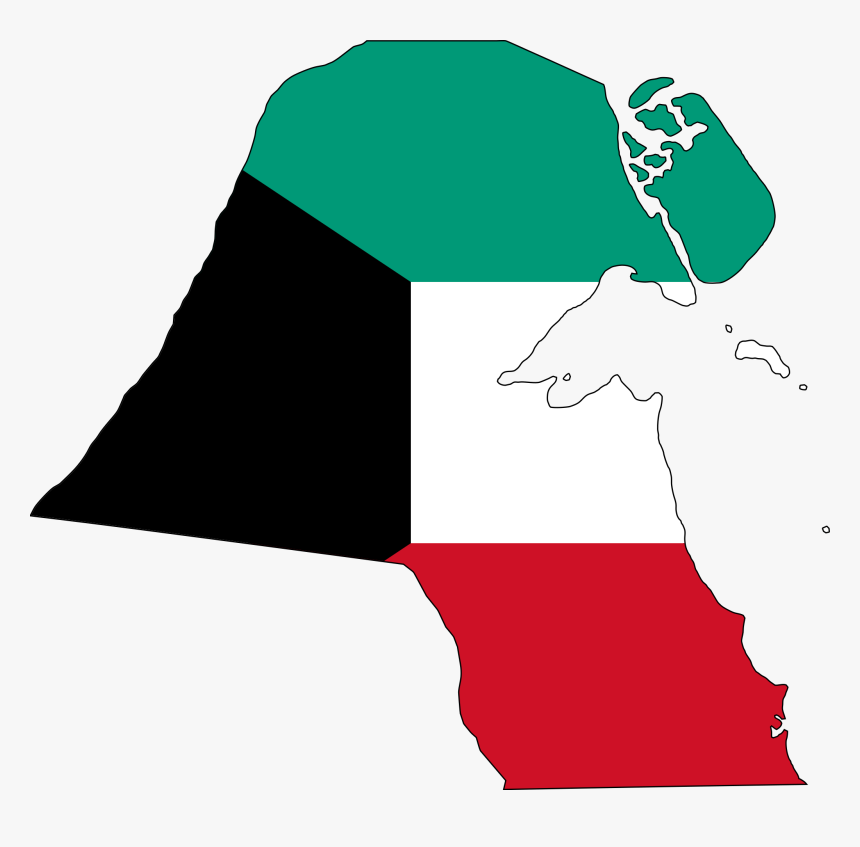 Kuwait Flag Map, HD Png Download