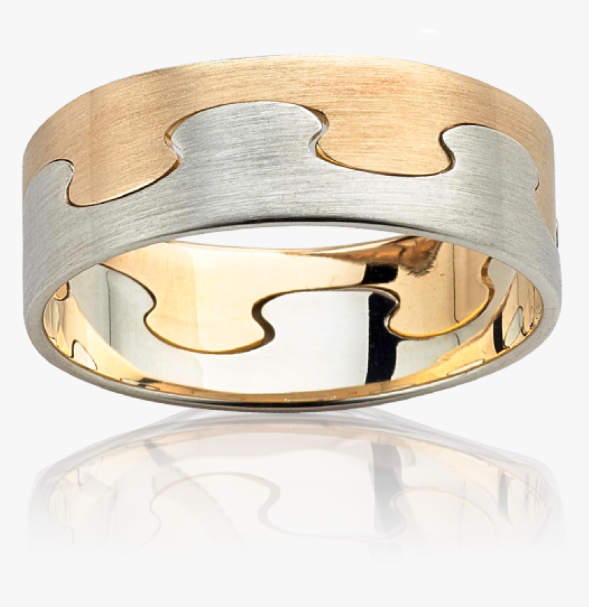 W&d Rings Men S Yellow/white Gold Wedding Ring - Pre-engagement Ring, HD Png Download