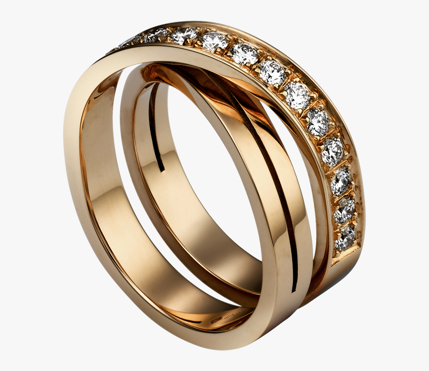 Gold Ring With White Diamonds Png Clipart - Etincelle De Cartier Ring, Transparent Png