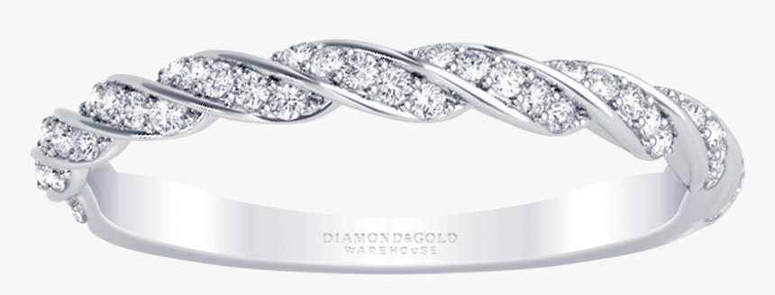 14k Twisted Pave Diamond Wedding Ring - Tiara, HD Png Download