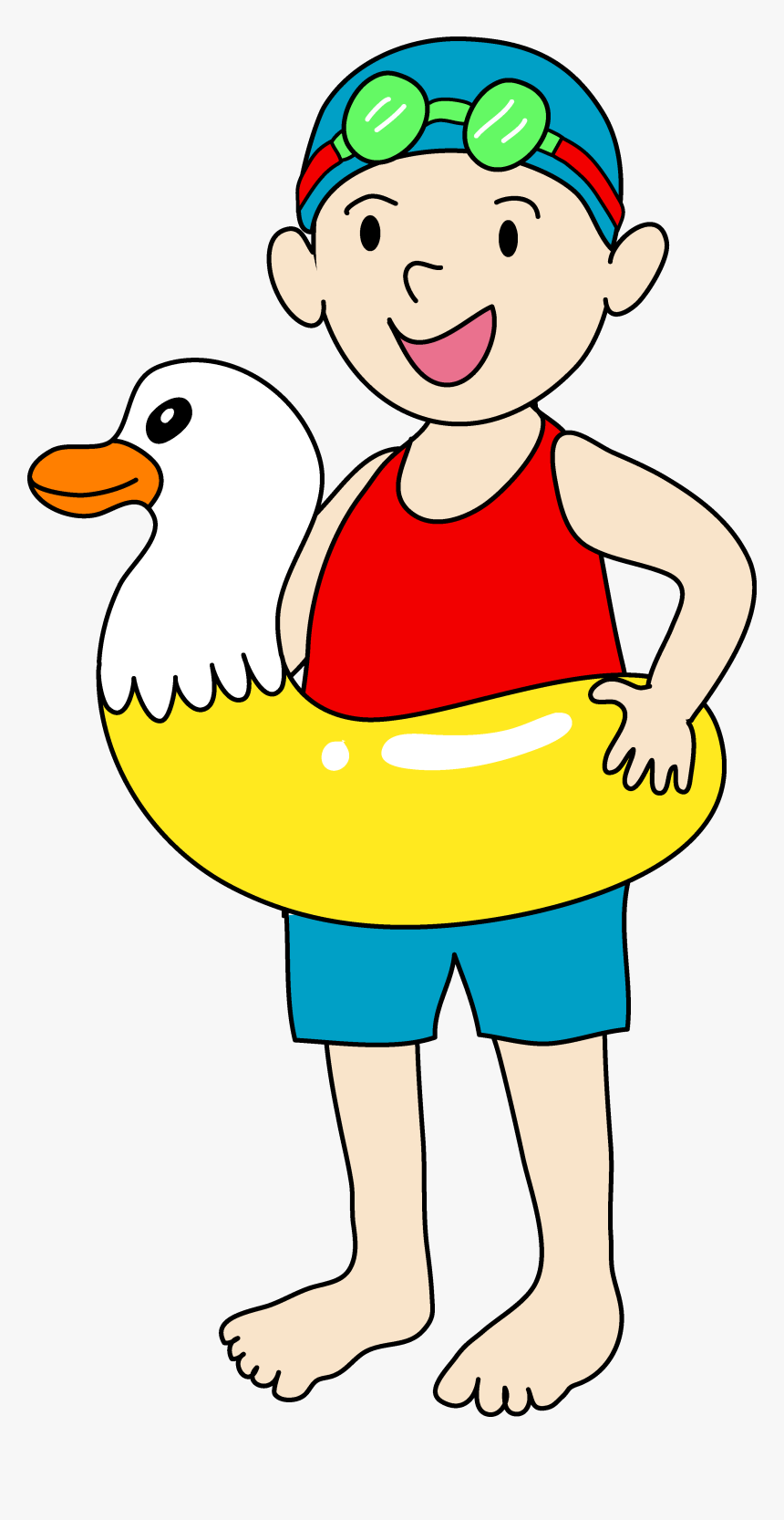 Kids Panda Free Images - Going To Swim Clipart, HD Png Download