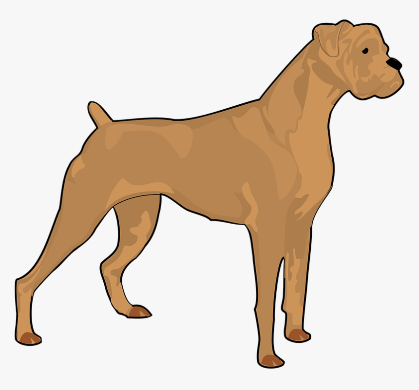 Transparent Pitbull Png - Sitting Boxer Dog Silhouette, Png Download