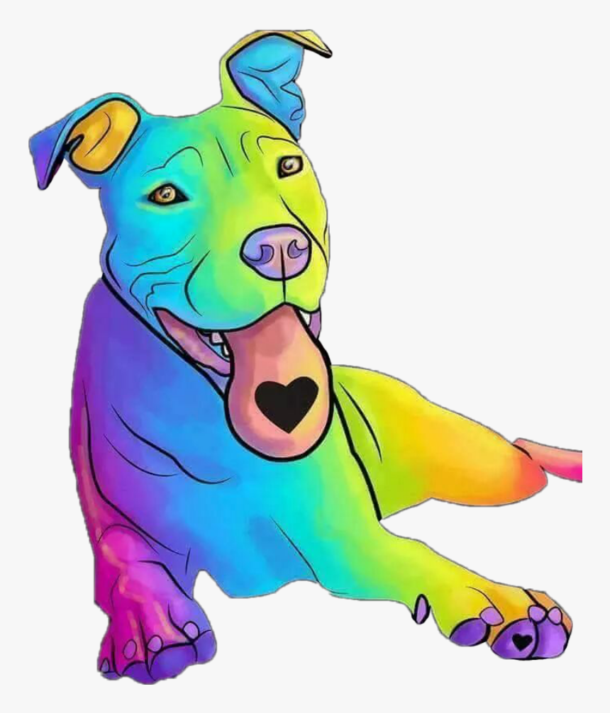 #dog #pitbull #rainbowcolors #lovedogs #lovepitbull, HD Png Download