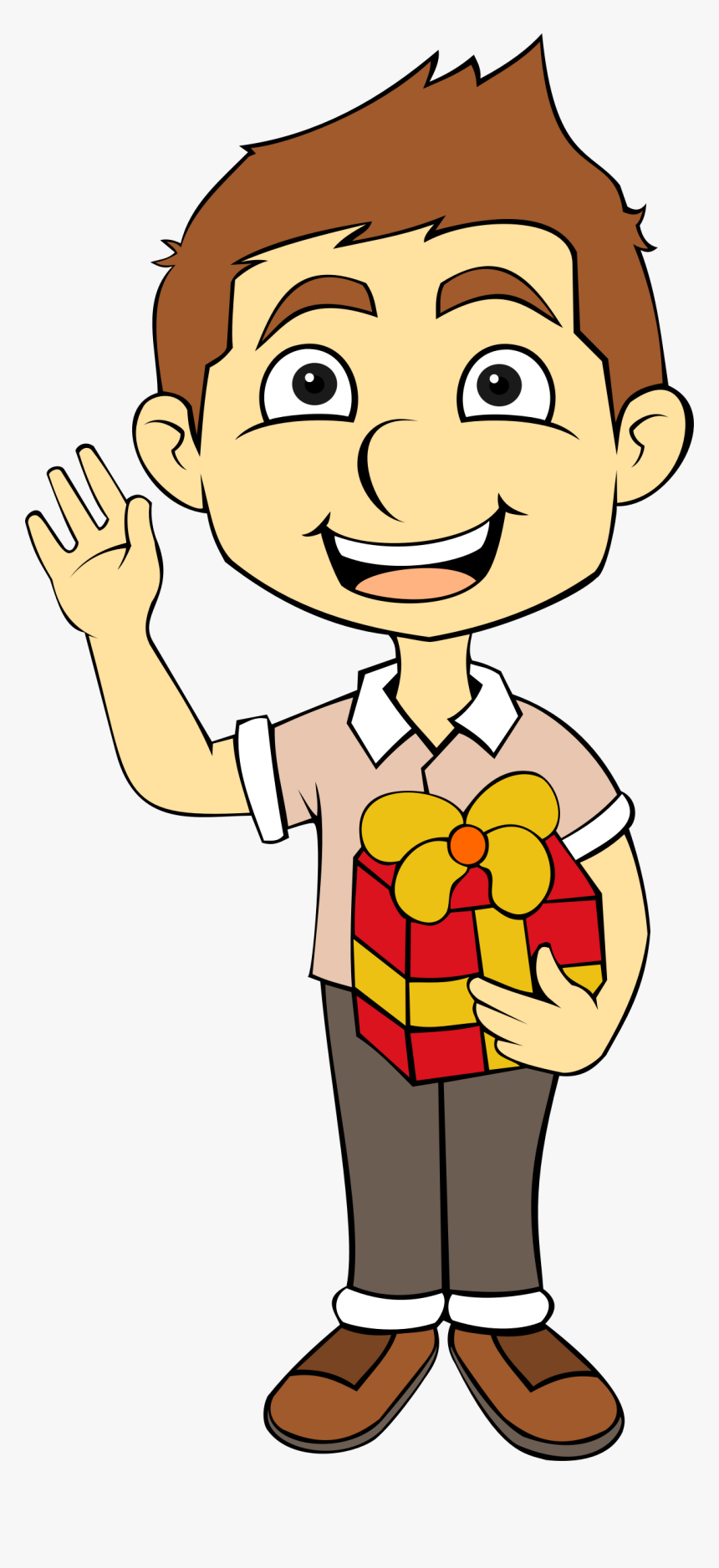 Gift Big Image Png - Boy With Present Clipart, Transparent Png