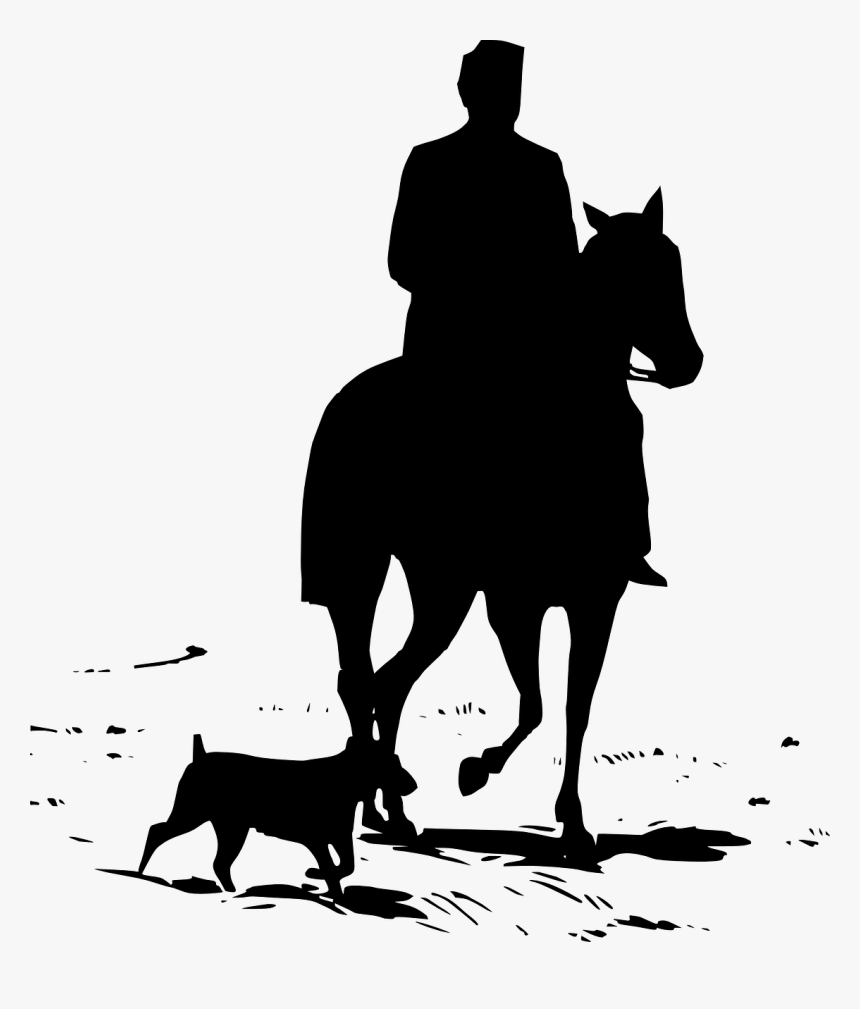 Silhouette Man On Horse, HD Png Download