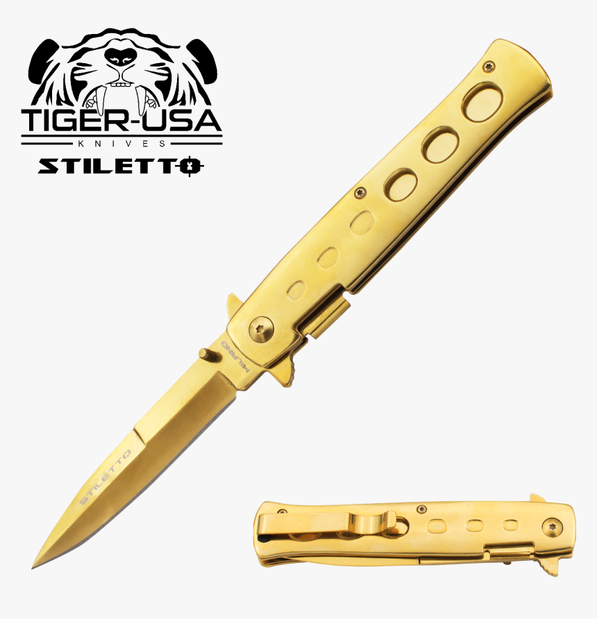 Stiletto Milano Knife Gold, HD Png Download