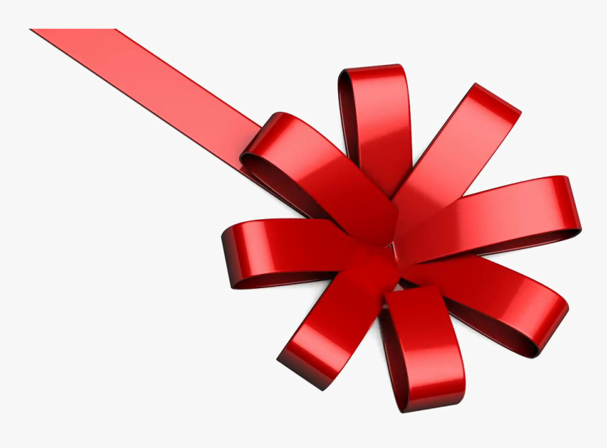 Red Bow Ribbon Png Background Image - Gift Wrapping, Transparent Png