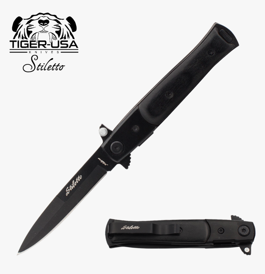 25 Inch Godfather Stiletto Style Style - Stiletto Knife Gold Black, HD Png Download