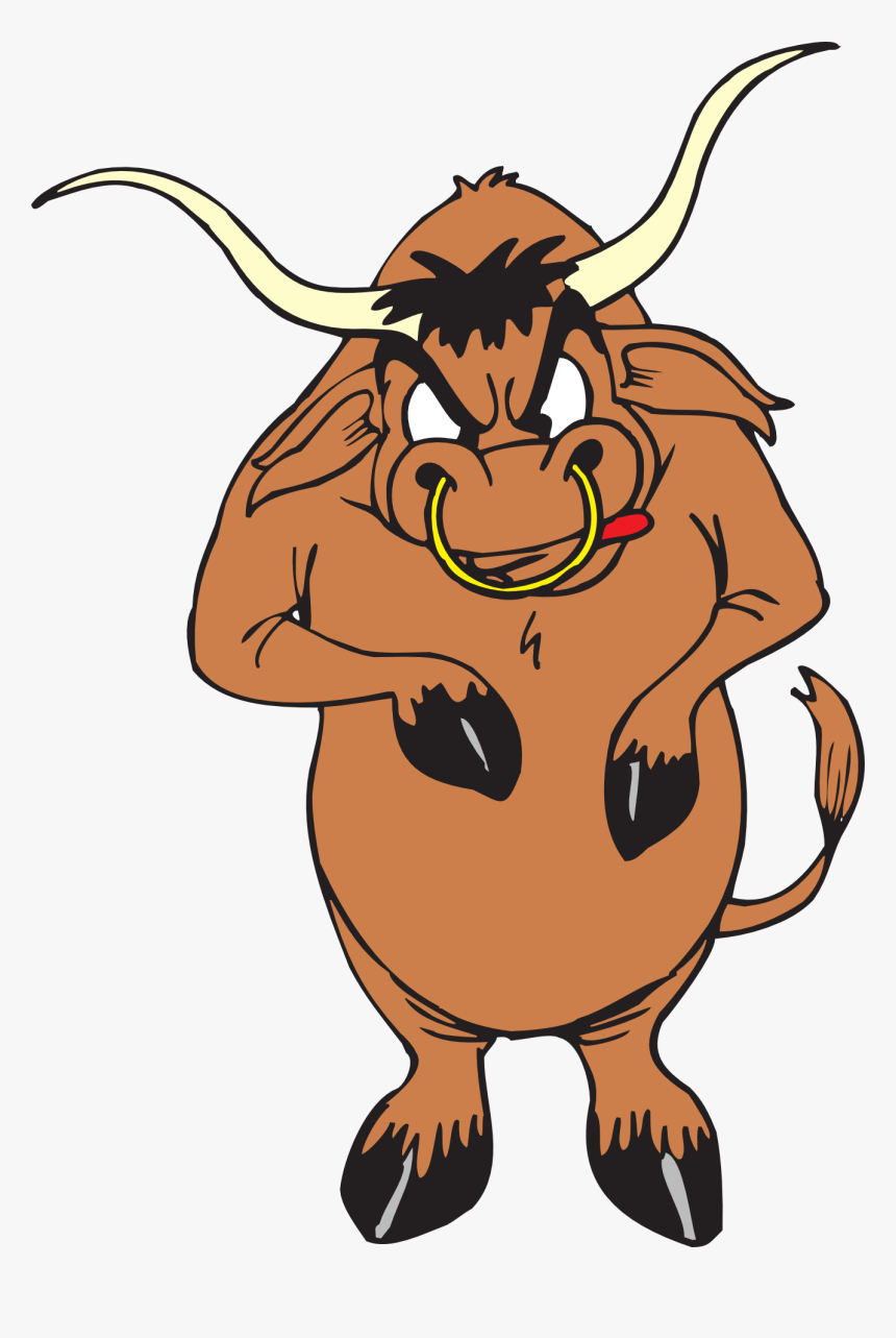 Transparent Pit Bull Clipart - Bull With Nose Ring Cartoon, HD Png Download
