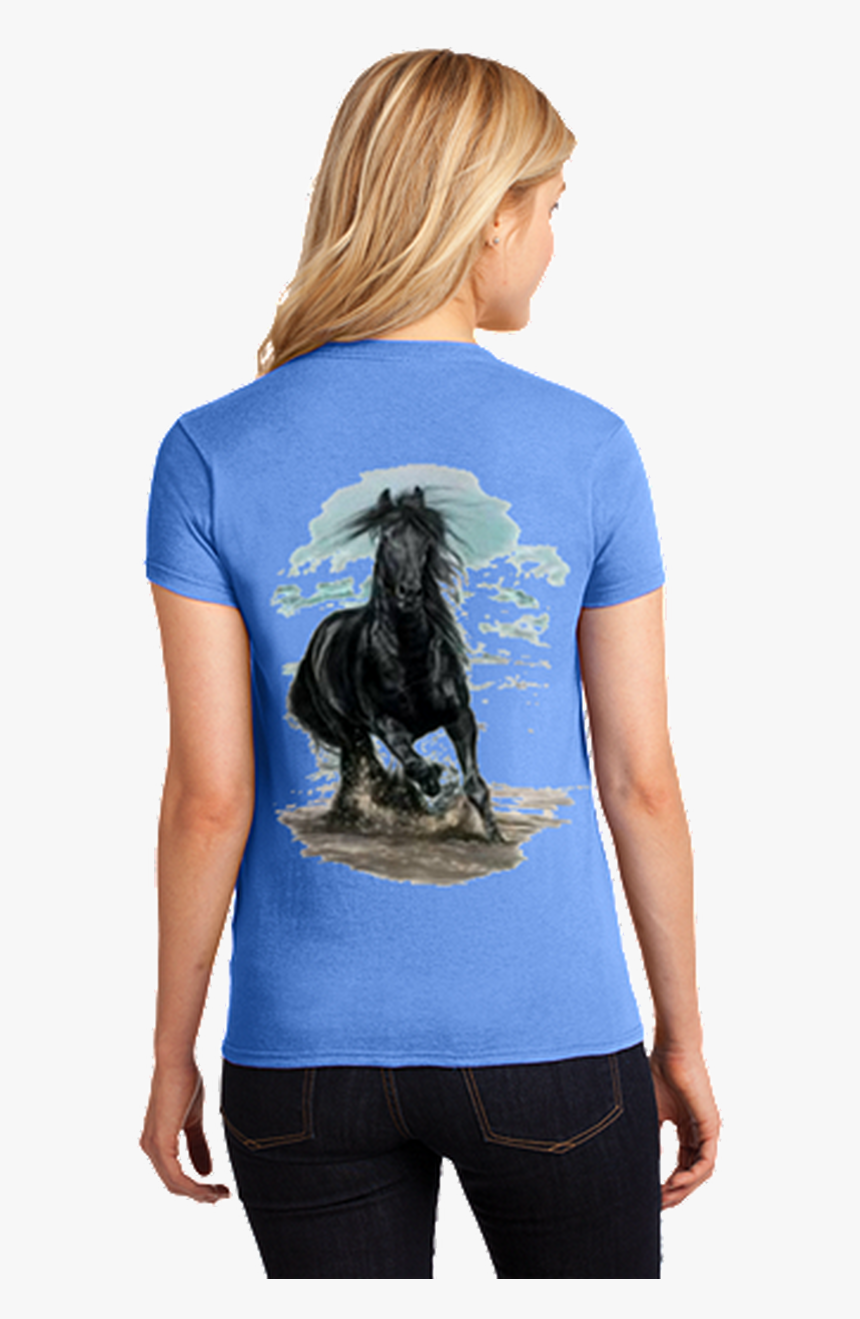 Outer Banks Corolla Wild Horse Running In Waves Obx - T-shirt, HD Png Download