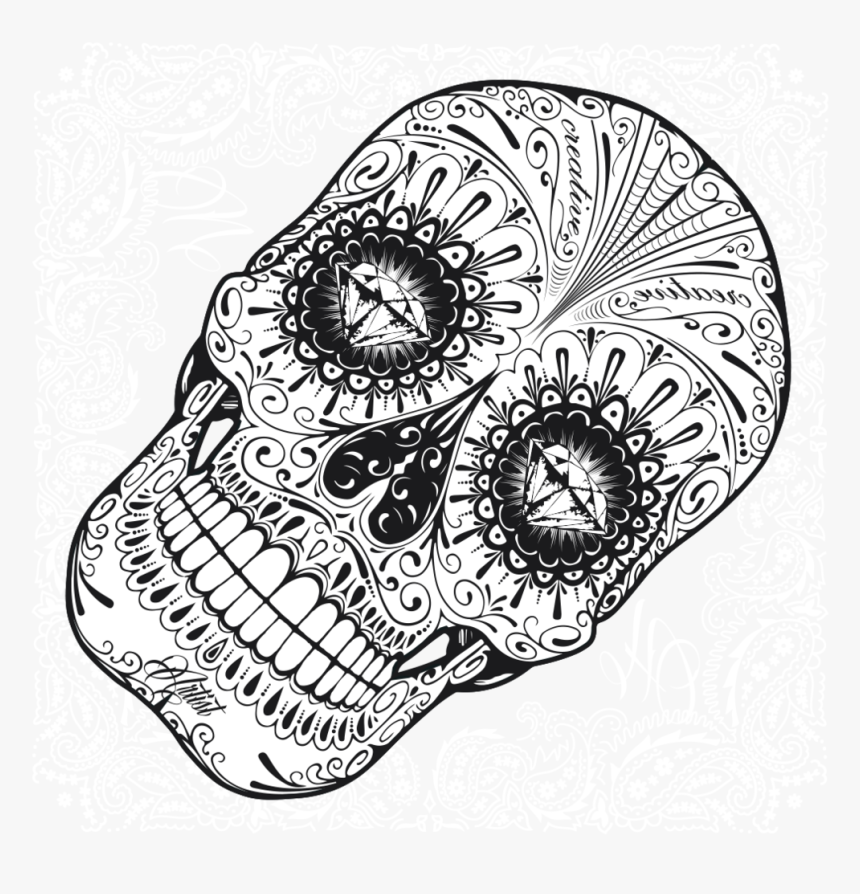 1000 X - White Transparent Sugar Skull Logo, HD Png Download
