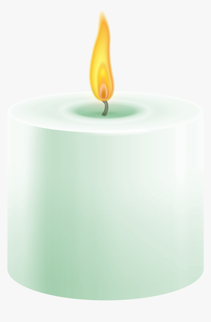 Green Pillar Candle Png Clip Art - Flame, Transparent Png