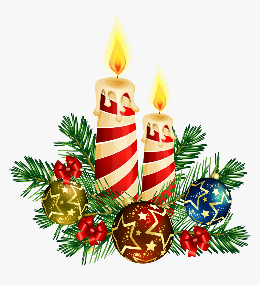 Christmas Candles Clipart, HD Png Download