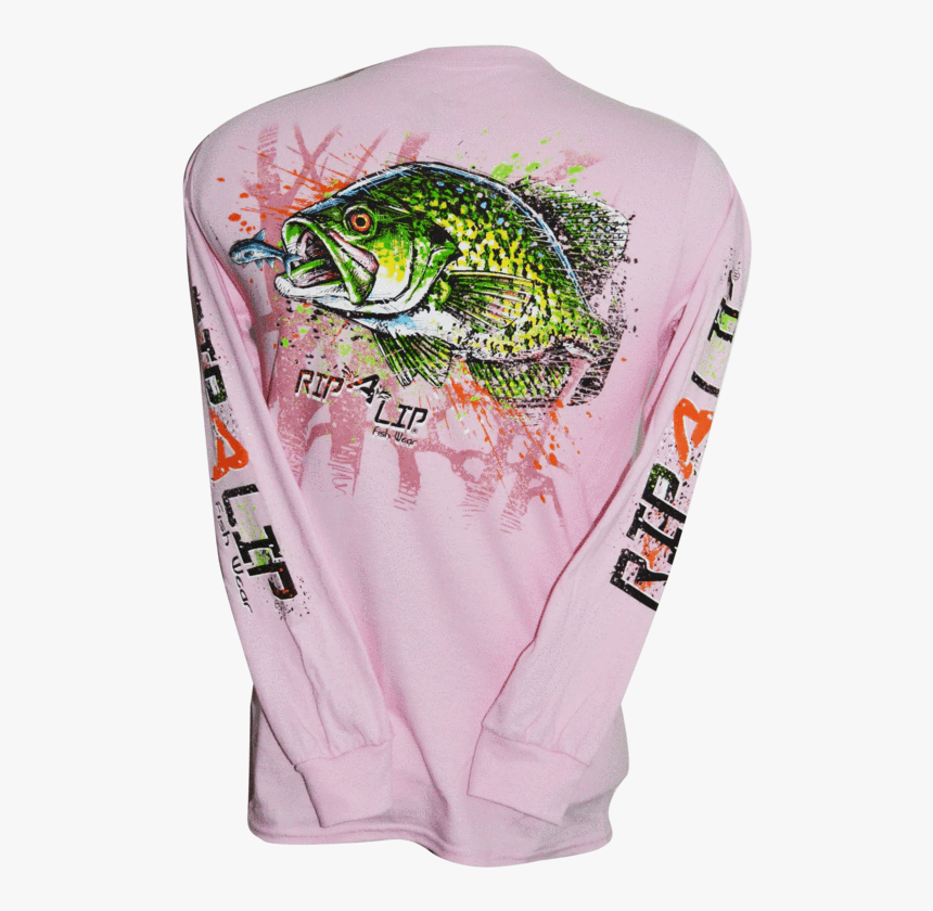 Crappie Long Sleeve Rip A Lip T-shirt Light Pink 
 - Hoodie, HD Png Download