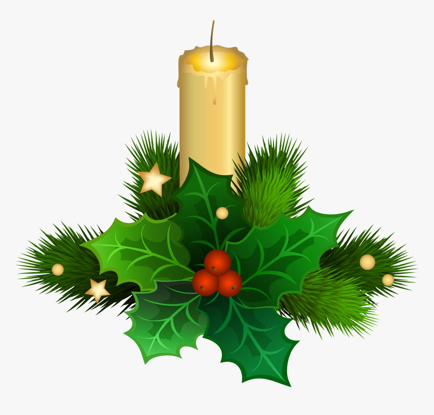 Transparent Holly Clip Art - Christmas Candles Stock Vector, HD Png Download